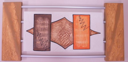 Quadro "moldura nova" abstrato marrom